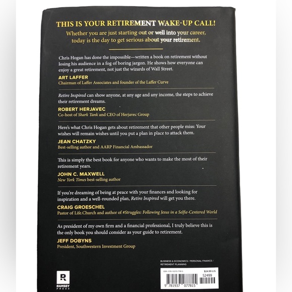 Retire Inspired Chris Hogan Foreword by Dave Ramsey Like new❣️💲AVE off retail - Picture 2 of 4